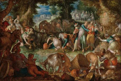 Moses Striking the Rock by Joachim Wtewael or Utewael